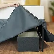 DiaOutro Bed Skirt Queen Size, 18 Inch Tailored Drop Easy Fit, Anti-Static, Shrinkage and Fade Resistant (Queen, Blue)