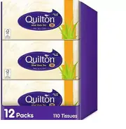 Quilton 3 Ply Aloe Vera Facial Tissues (12 boxes of 110 tissue)