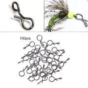 Quick and Easy 100pcs Fly Hook Swivel Snaps for Trout Sunfish Fishing Lures