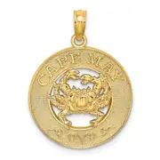 14k Yellow Gold CAPE MAY w/ Crab Charm