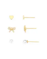 Argento Vivo Cubic Zirconia Stud Earrings, Set of 3