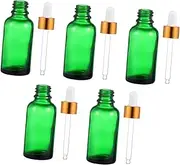 Small Bottles 5 Pack of Glass Dropper Bottles Refillable Olive Oil Essential Oils Dispenser