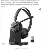 Wireless Headset, Bluetooth 5.2 Headset with Microphone (AI Noise Cancelling), 4