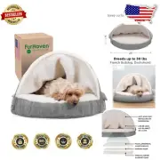 26" Plush Sherpa & Suede Dog Bed with Removable Cover for All Life Stages