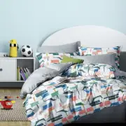 Geometry Cotton Quilt Doona Duvet Cover Set Double Queen King Size Bed Set