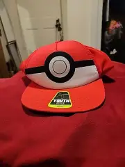 Pokemon Poke Ball Baseball Snapback Hat Red Youth Boys (OSFM) NEW With Tags