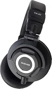 Tascam TH-07 High Definition Studio Monitor Headphones, Black