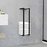 Towel Rack Black 12.5x12.5x60 cm Iron Bathroom Storage Organizer Home Decor