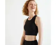 Domyos Moderate Support Cropped Fitness Sports Bra 540 - Black, 8643070
