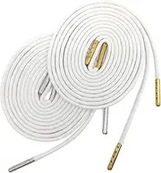 [YJRVFINE] 1/7"Thick Round Waxed Shoelaces with Metal Tips Dress String 2 Pair