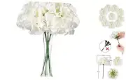 Silk Hydrangea Fake Flower 10pcs DIY Floral Artificial Flower with Stems White