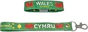 Set of Wales flag elastic Wrist band wristband/Key tag gift welsh dragon daffodil