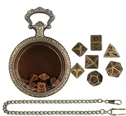 Dice Set with Pocket Watch Case, Vintage Pocket Watch Case Made of Clear Glass, Dice Board Game Toy, Metal Dice with Pocket Watch Case, Antique, Fashionable Clear Glass Watch Case with Clear Glass