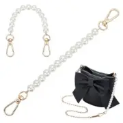 2pcs 8.3'' Pearl Chain Strap Short Purse Chain Imitation Pearl 10mm x 8.3 Inch