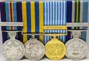 REPLICA AUSTRALIAN KOREAN WAR SET OF 4 COURT MOUNTED MEDALS ARMY NAVY AIR FORCE