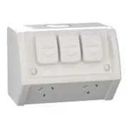 Clipsal Weatherproof Double Switched Powerpoint Ip53 10 Amps X/Sw Resistant Grey Powerpoint - WSC227/2X-RG