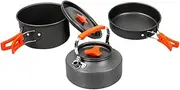 GOOHOCHY 1Set Outdoor Camping Cookware Person Portable Picnic Cookware with Non Stick Frying Pan and Multi Function Cooking Utensils for Hiking Backpacking and Outdoor Adventures