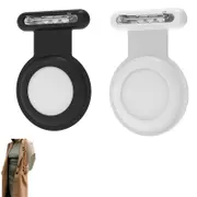 2pcs Holder Case Compatible for Airtag Tracker AirTag Case with Brooch Clip for Clothes Kids-Black and White