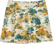 [FRODOTGV] Green Trees Yellow Stones Girls Athletic Skirt with Built in Shorts Golf Skort for Toddler Girl Pleated Skirt for Kids
