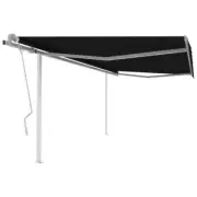 Outdoor Awning Canopy Retractable Freestanding UV Resistant Patio Sun Shade 4x3m