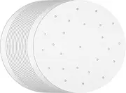 100 Pack Juvale Round Air Fryer Liners with Holes for Air Fryer Basket, Dumpling Paper, 10 Inch Perforated Liner Sheets Compatible with Bamboo Steamer for Baking (White)
