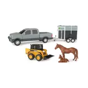 John Deere 1:32 Pickup Truck/Ute w/Animals & Livestock Trailer Set Asst. 8Y+
