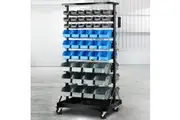Giantz 90 Storage Bin Rack Stand Double-sided Wheels