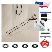304 Stainless Steel Matte Black Shower Floor Drain - High Flow, Modern Design