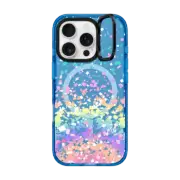iPhone 16 Pro Impact Ring Stand Case MagSafe Compatible Pastel Rainbow Confetti Explosion Transparent