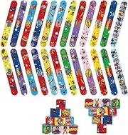 POPOYU Slap Bands, Christmas Slap Bracelets Bracelets, Xmas Snap Bands Toy for Children Girls Xmas Party Bag Fillers, 21.6 centimeters, Polyvinyl Chloride