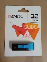 EMTEC Slide USB 2.0 Flash Drive Black/Blue 32GB