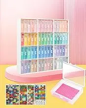 60pcs Diamond Art Storage Containers Trays ＆ Stand, Diamond Painting Accessories Diamond Painting Trays with Lids, 2-in-1 Diamond Art Tray and Beads Storage, Beads Gem Art Tools Storage Rack