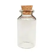 Glass Bottle Clear Jar Cylinder with Cork Potion Apothecary 1 Vial 2.3" Wishing