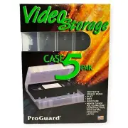 New ProGuard (5) Pack Clear Protective VHS Storage Cases Video Tapes VCR