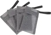 WOFASHPURET 4Pcs Exfoliating Soap Pouches Soap Foaming for Handmade Bar Soap Skin Scrubber for Quick Lathering and Creation Grey Color