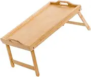 TEHAUX Multi-use Folding Computer Desk Bamboo Lap Desk Tea Table Serving Tray for Home