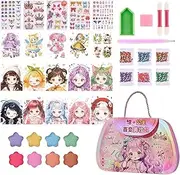 Nbhuiakl Make Up Play Paper, Versatile Makeup Toy Set Princess Dress Up Games, Novel Princess Games Makeup Book Sticker Making Kit for Children Girls