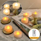 6PCS Flickering LED Candle Battery Operated Tea Light with Timer Remote control