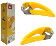 2 PCS Banana Slicer,ABS + 304 Stainless Steel Fruit Salad Peeler Cutter Kitch...
