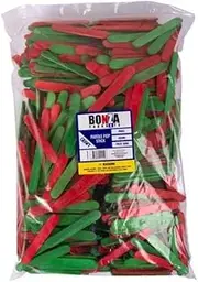 Bonza Wooden Pop Stick Paddle 10000 Pieces Set, 66 mm Size, Red/Green