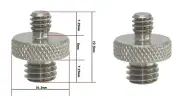 2 X Dual Metal Adapter Male 1/4" to Male 3/8" Threaded Screws coupler QR tripod