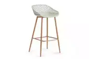 NNEKGE Set of 2 Leerdam Bar Stools (Pastel Green)