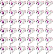 uxcell 40 Pcs 3D Heart AB Nail Rhinestones 12x13mm K9 Glass Crystal Rhinestones Pointed Back Crooked Heart Gems for Nail Charm Art DIY Decoration Craft