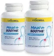 HEAL-N-SOOTHE 180 Count Two Pack Pain Relief Anti Inflammatory Supplement Proteolytic Enzyme Joint Pain Relief Natural Pain Relief Joint Supplements