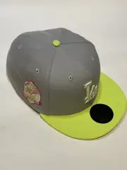 Los Angeles Dodgers Hat Cap New Era 60th Anniversary Gray Green Size 7 7/8