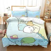 v46 Bed Sheets Cartoon Sumikko Gurashi Bedding Set,Duvet Cover Comforter Bed Set Quilt Cover Pillowcase,King Queen Twin Size Boys Girls Adults 3-Piece
