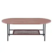 Hakkas Oval Rope Shelf Coffee Table - Walnut Walnut