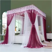 Bed Canopy Luxury Bed Canopy for Double Bed, Double Pole Support Mosquito Net, Princess Style Bed Curtain (Color : Style 7, Size : 1.8x2x2.1m)