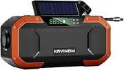 Emergency Solar Hand Crank Weather Radio, 5000mAh Power Bank Charger Flash Light Outdoor Emergency Radio with Bluetooth Speaker(Orange)