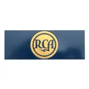 RCA Speaker Custom Made Aluminum Logo Badge 106mm(4.17")X39mm(1.53") blue
